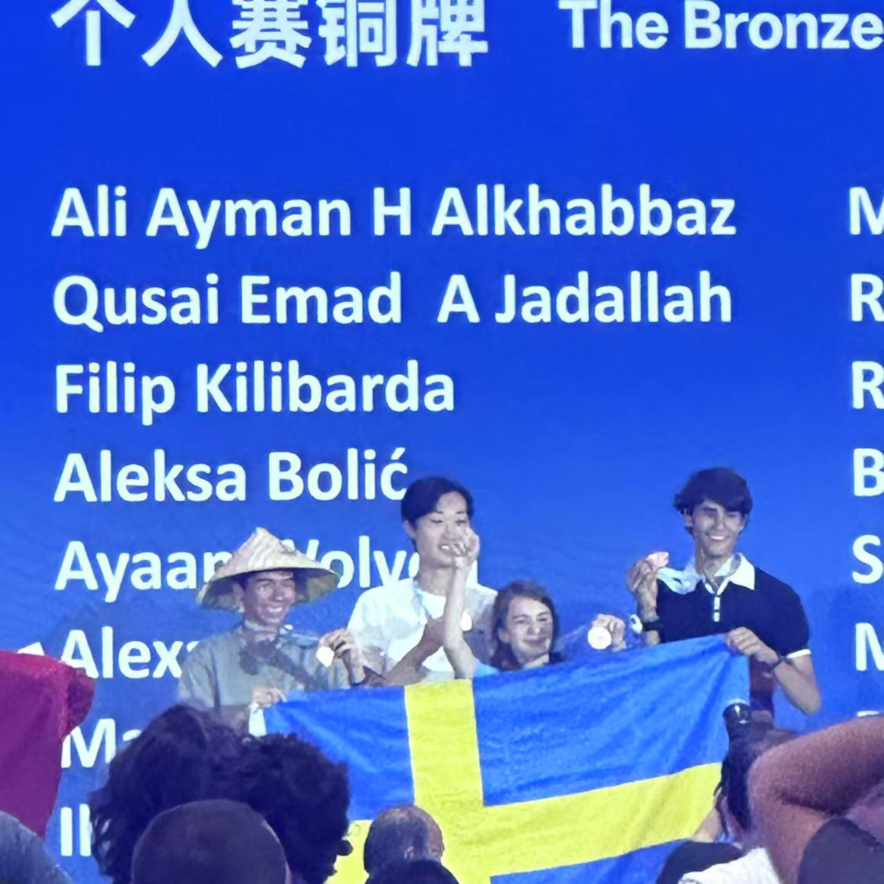 Sveriges Brons: Martin, Ayaan, Alexander, Ihor