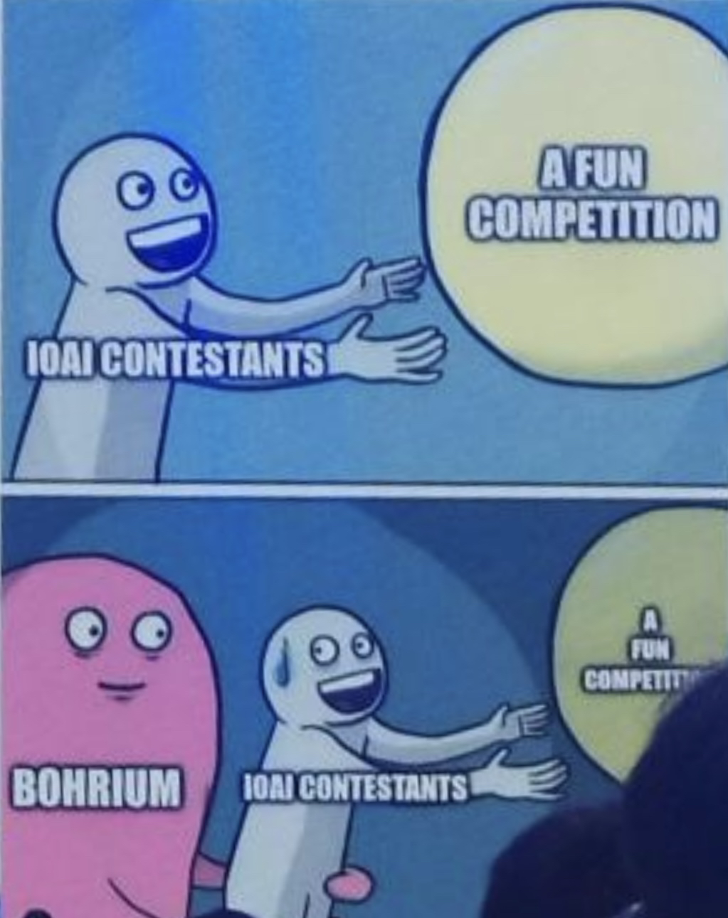 Bohrium meme som skämtsamt visades av Bohriums grundare under closing ceremony